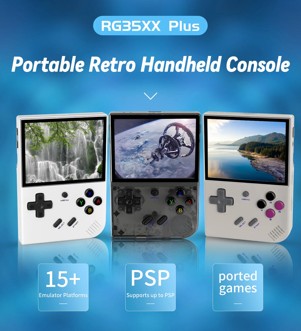 ANBERNIC RG35XX Plus/RG35XX Retro-Handheld-Spielkonsole 3,5-Zoll-IPS-Bildschirm Linux Tragbarer Videospiel-Player unterstützt HD-MI-TV-Ausgang