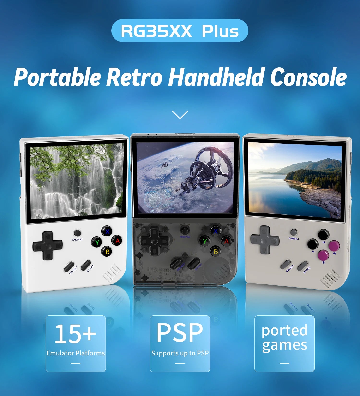 ANBERNIC RG35XX Plus/RG35XX Retro-Handheld-Spielkonsole 3,5-Zoll-IPS-Bildschirm Linux Tragbarer Videospiel-Player unterstützt HD-MI-TV-Ausgang
