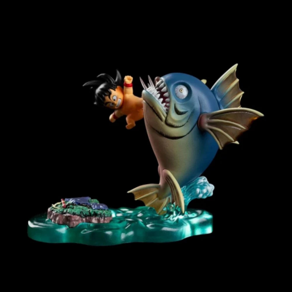 6 cm/2,4 Zoll Anime Dragon Ball Z Figur Goku Kick Shark Actionfigur Statue Sammlermodell Spielzeuggeschenk