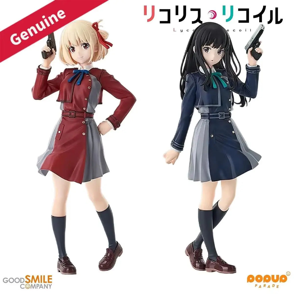Original Genuine Good Smile Company Prepainted Pop Up Parade Lycoris Recoil Nishikigi Chisato Inoue Takina H=180mm Anime Figure