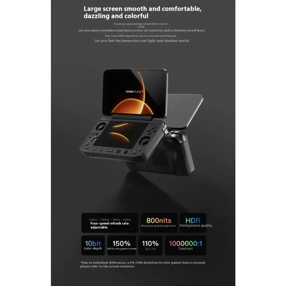 AYANEO Flip 1S DS Flip Game Console 7" 1080P 144Hz OLED Screen Portable Handheld Console HX370 8840U Dual Screens Game Machine