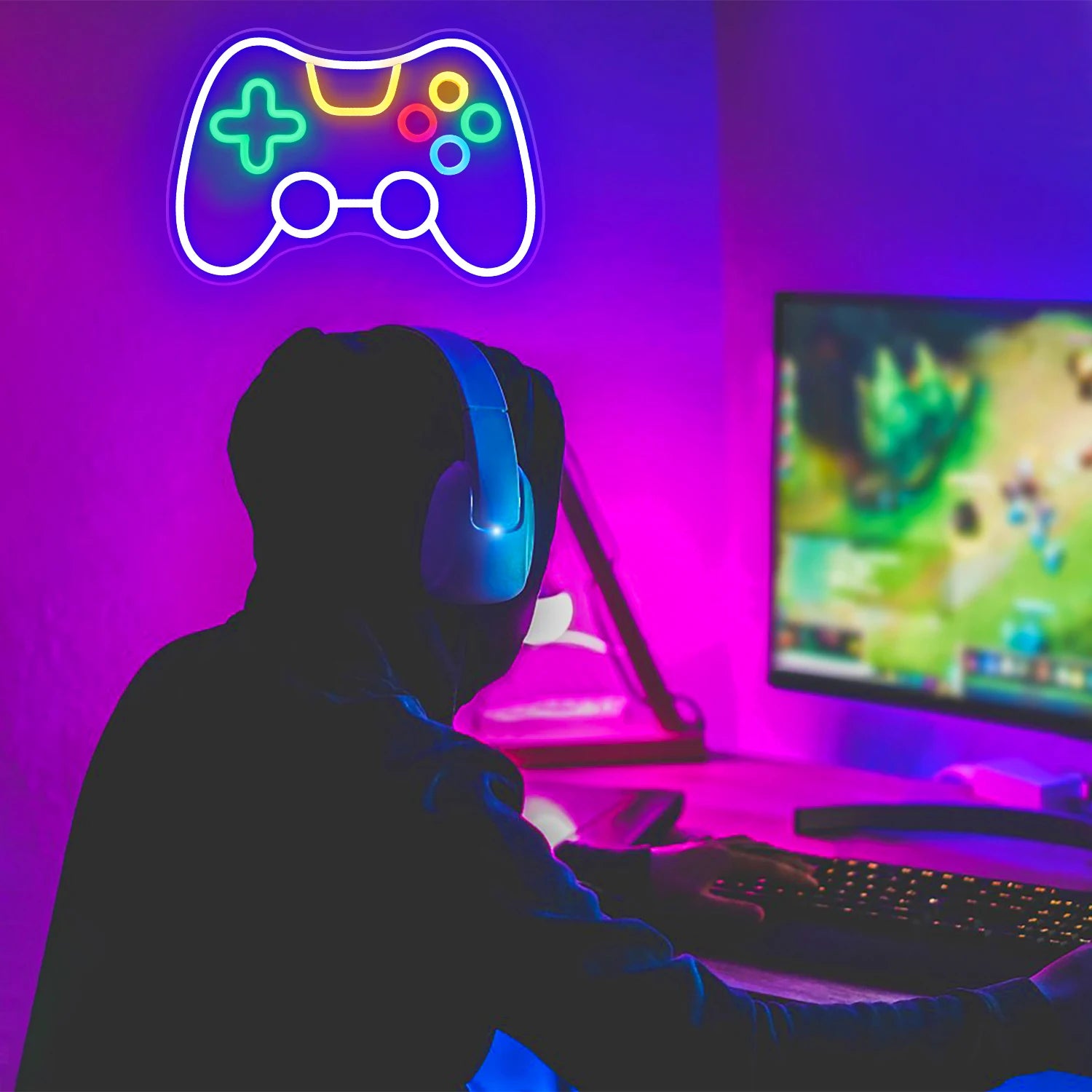 LED Game Room Neon Sign Game Room LED Sign Light Gamer Gift for Teen Boys Game Room Decor Bedroom Wall Gaming Wall Decoration