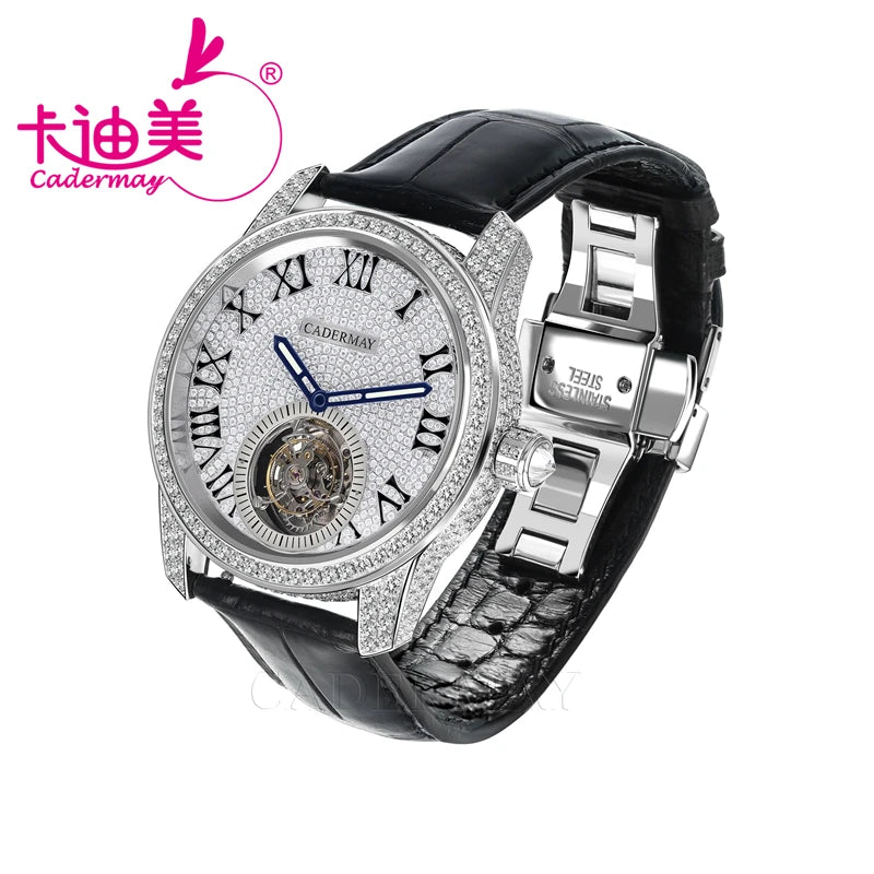 Cadermay D VVS1 Moissanite Stone Luxury 316L Stainless Steel Watch For Women Men High-quality Watches