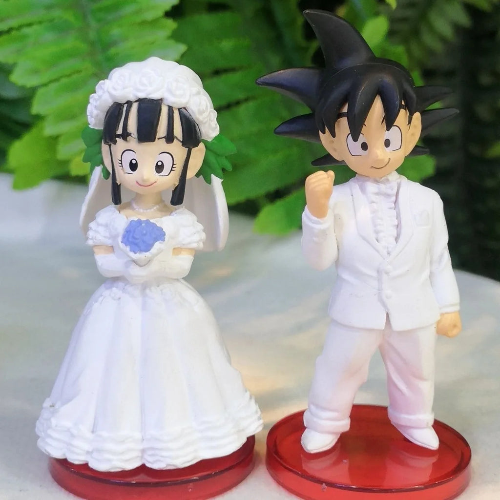 Original DRAGON BALL Son Goku Chichi Hochzeit Actionfigur Student Cake Figuren Geschenk Spielzeug 5-7 cm