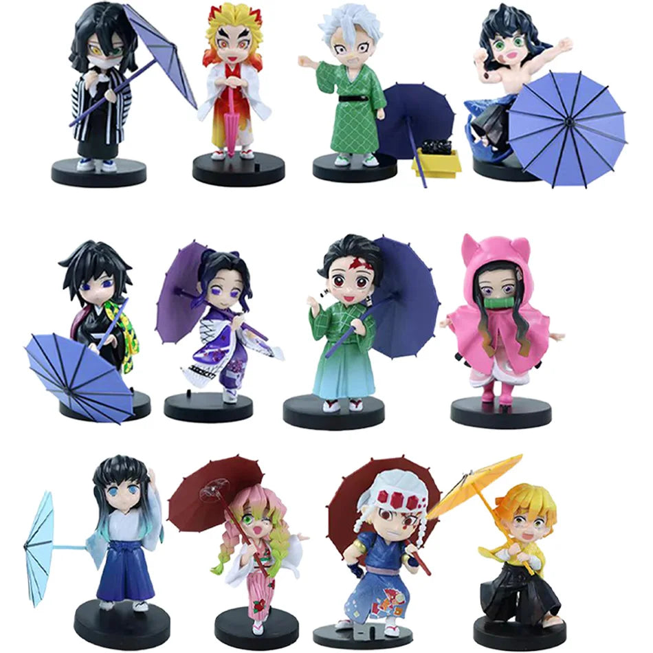 Demon Slayer Tanjiro Kamado Nezuko Anime Cartoon Figure Blind Box Creative Personalized Statue Model Ornament Surprise Gifts Box