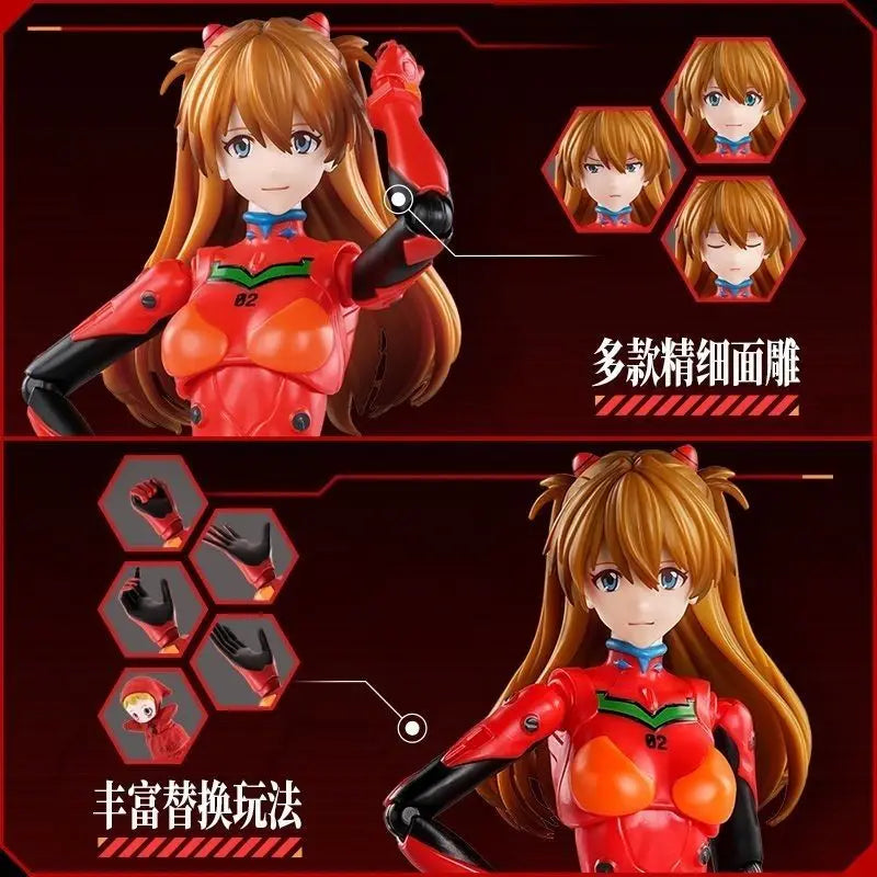 Blokees EVA Asuka Mari Ayanami Rei with Cockpit Special Figurines Legend Edition Anime Action Model Toy Collectible Gift