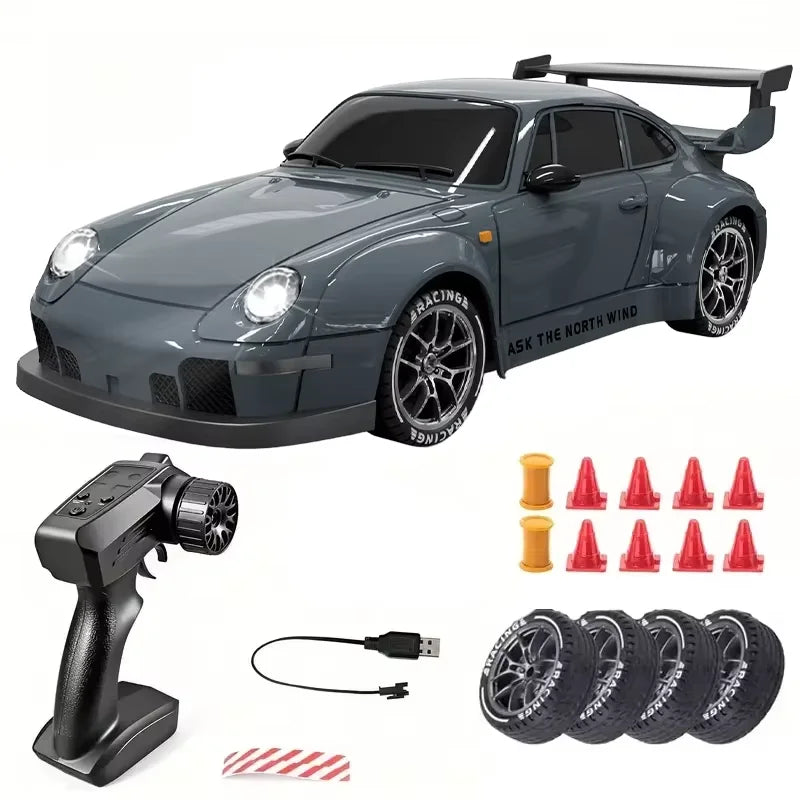 New RC Drift Car 4WD 1:24 Scale Remote Control Car with LED Lights 2.4GHz 20KM/H  RC Car Drifting Tires Racing Sport Vehicle Toy