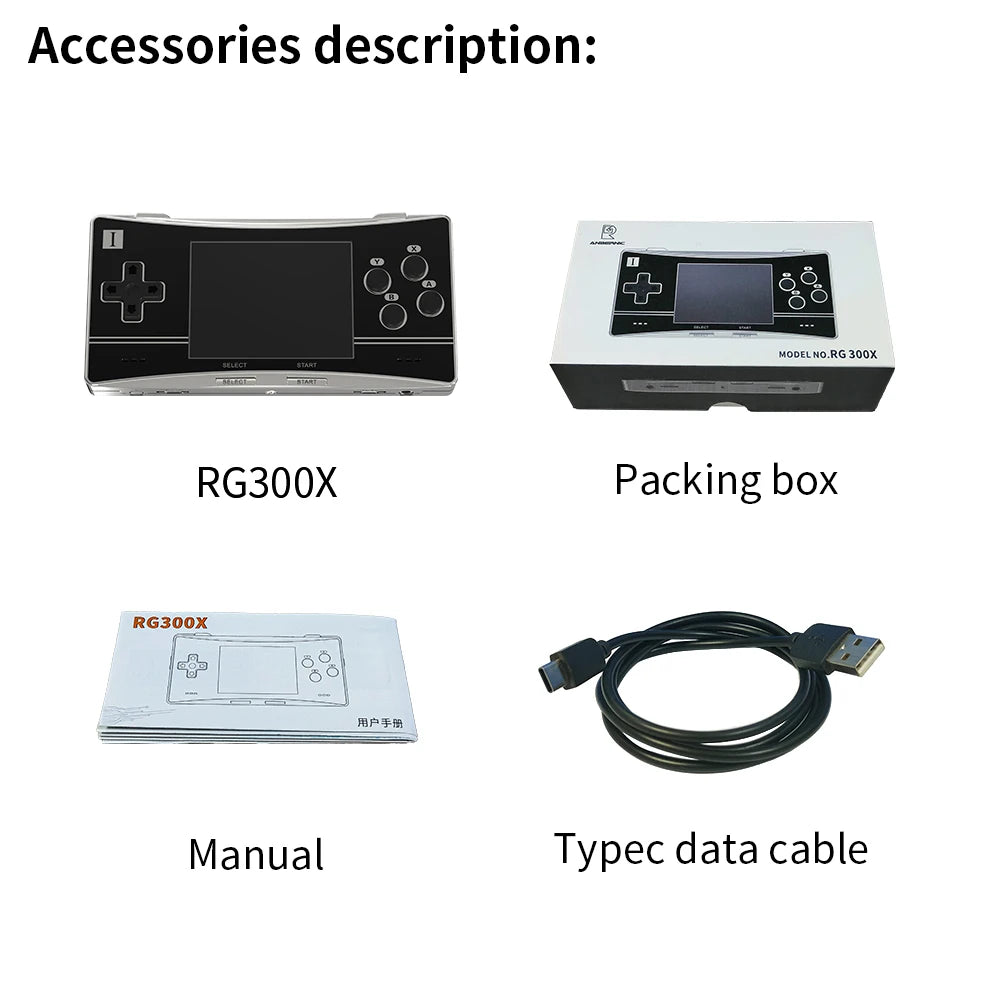 ANBERNIC RG300X Handled Game Console Portable Game Console with 64G TF Card Pre-Installed 5000 Classic Games Retro Game Console