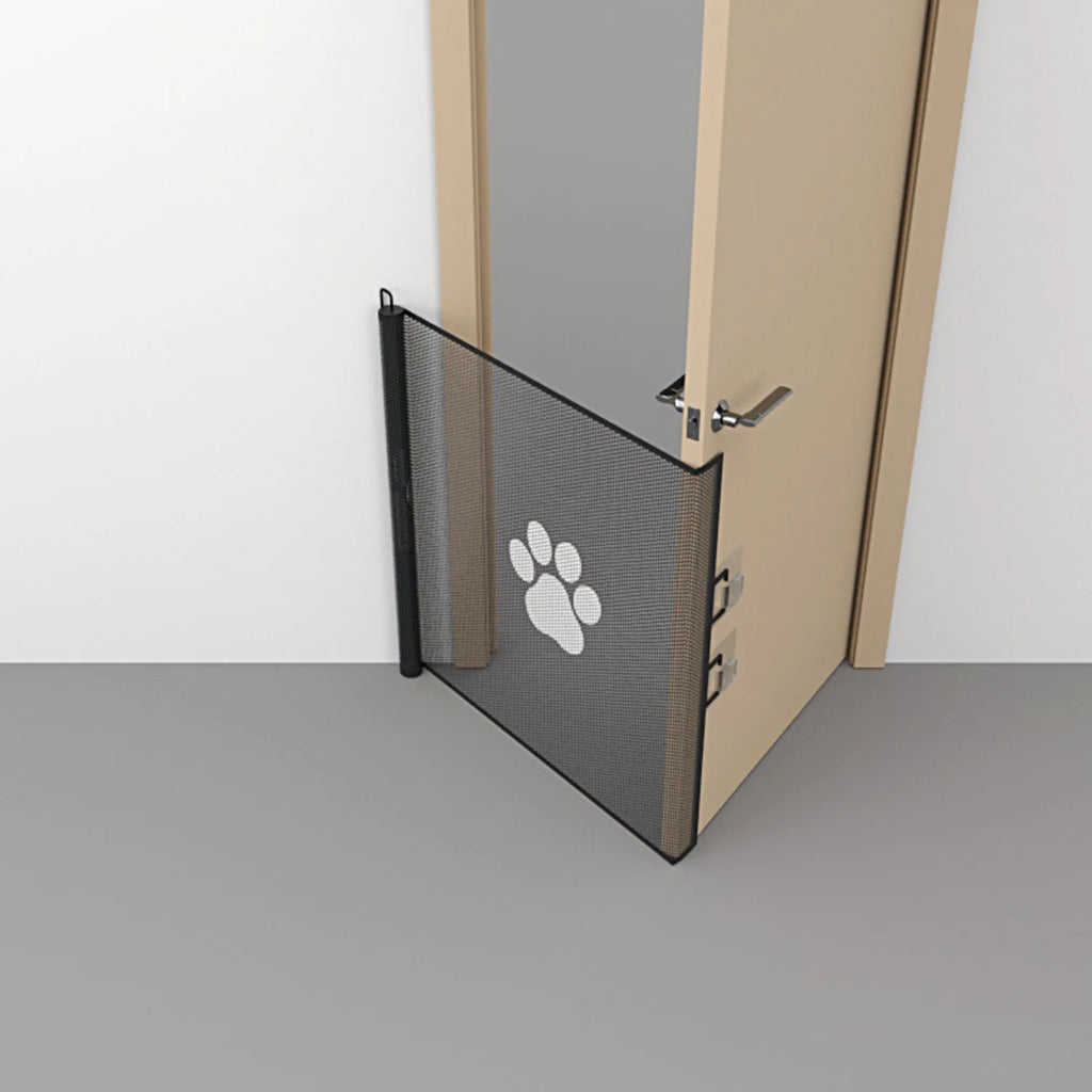 Retractable Pet Door Mesh Dog Fence Cat Fence Kitten Fence Suitable for Doorways, Stairs, Corridors Prevent Pet Vandalism