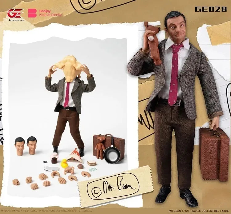 CYYTOYS Original 1/12 Scale Mobile Doll Series Mr. Bean Anime Action Figure Model Toys Movable Model Ornaments Gifts for Boys