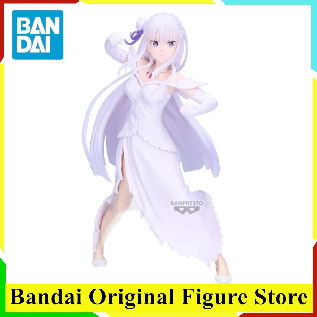 Original Banpresto Re:Life in a different world from zero Anime Emilia Action Figurine Toys PVC Model Collection Decoration