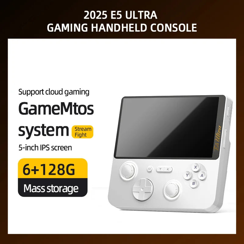 Gamemt E5Ultra Game Console Hall-Effect Joystick 5" 1280*720 60HZ IPS Touch Screen 5000mAh Portable Handheld Consoles Gift