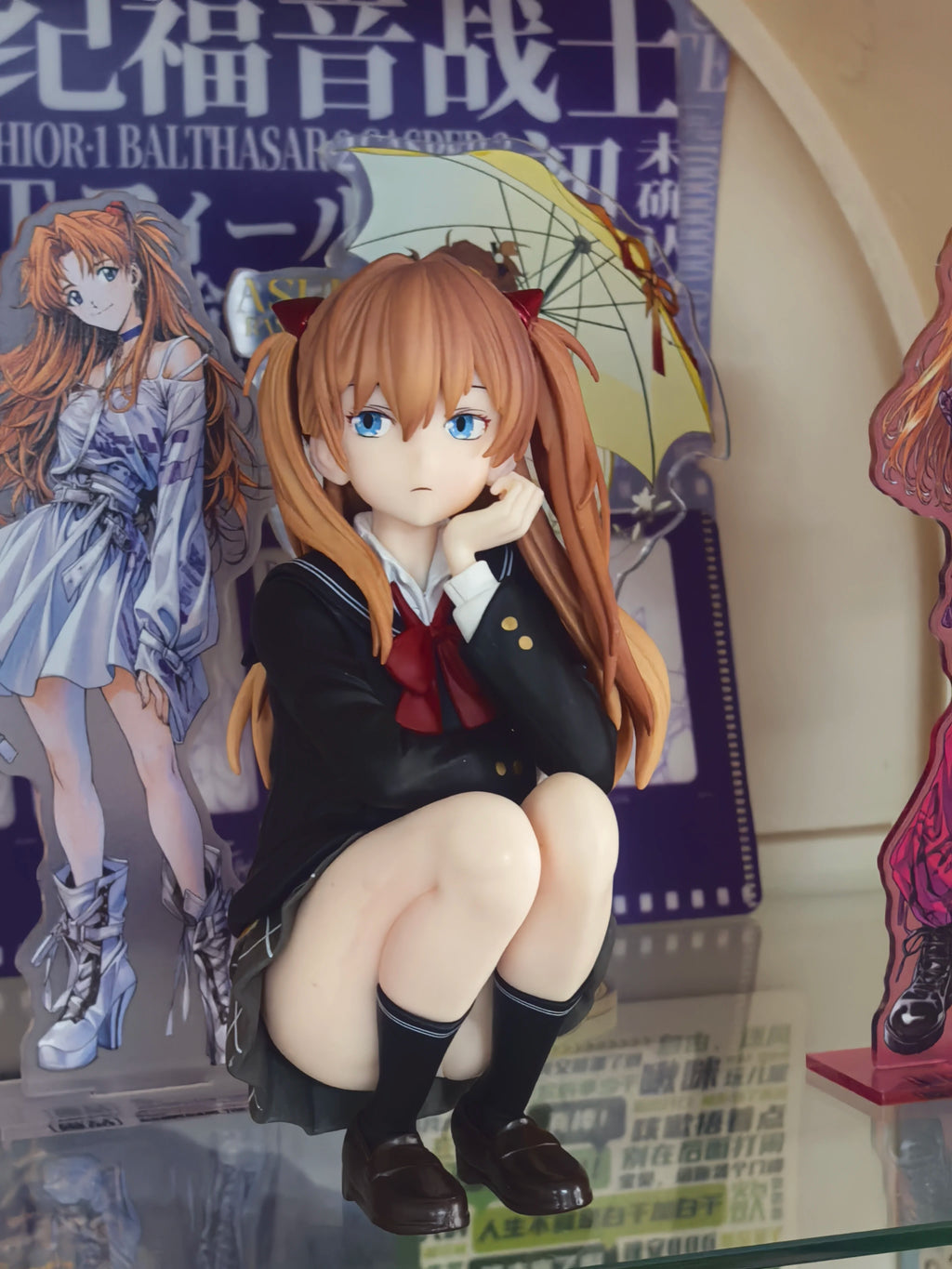 Asuka Langley Soryu Action Figure College Wind Beautiful Young Girl Computer Case Collection Model