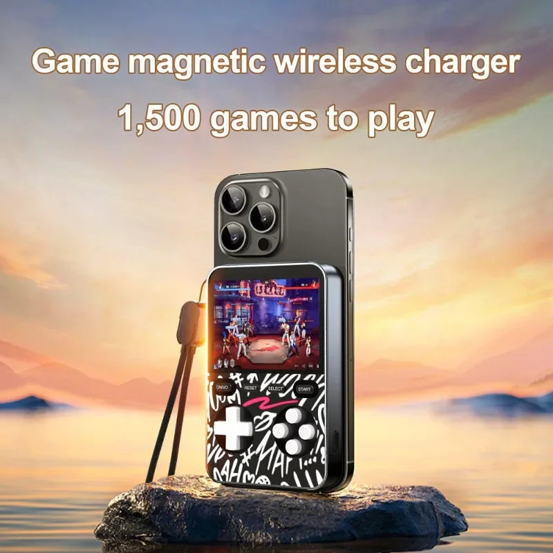 Wireless or Type-c Fast Charging 5000mAh Magnetic Absorption Mini Handheld Game Console with More Than 1500 Games