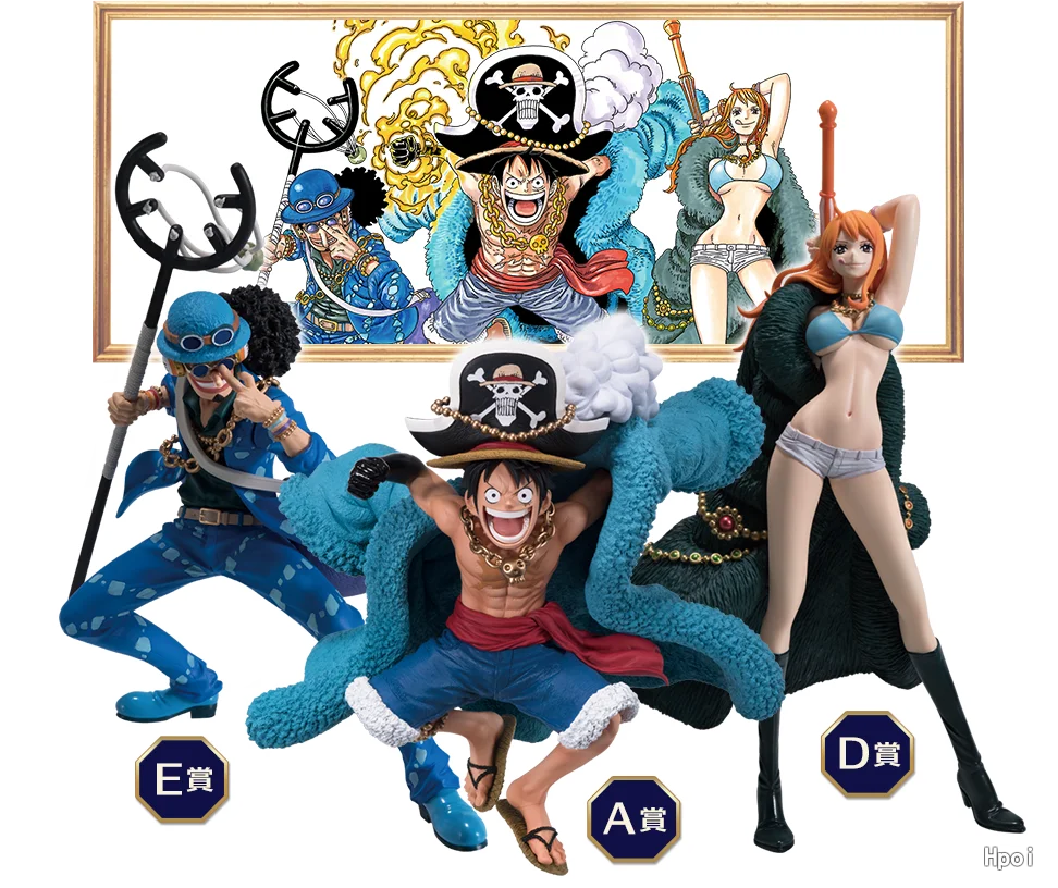 11CM Anime One Piece Usopp Figure 20th Anniversary Blue Set Doll Model Toy Gift Collection Aciton Figure PVC