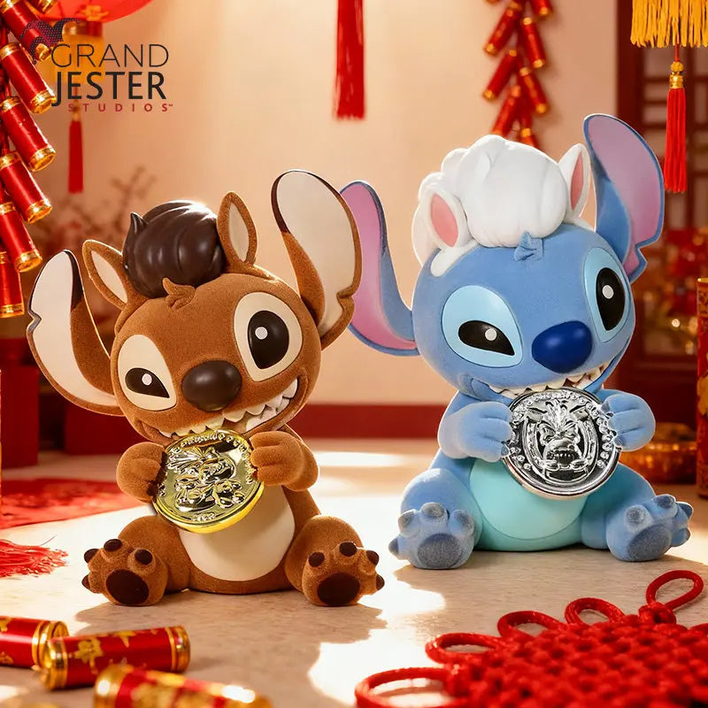 Disney Stitch Year of the Horse Limited Edition Anime Figure Collectible Toy with Gift Box for Desktop Decoration Birthday Gifts