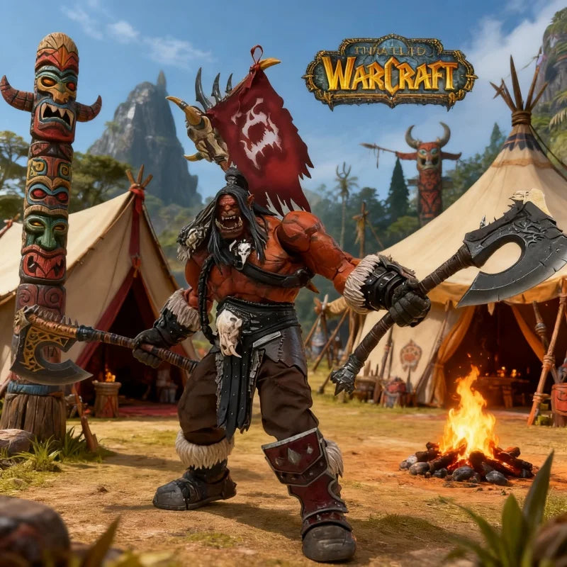 В наличност Hero Toys Wow Grommash Hellscream Tribal War Song Great Chieftain Orc Warrior 1:10 играчка екшън фигурка подарък за рожден ден