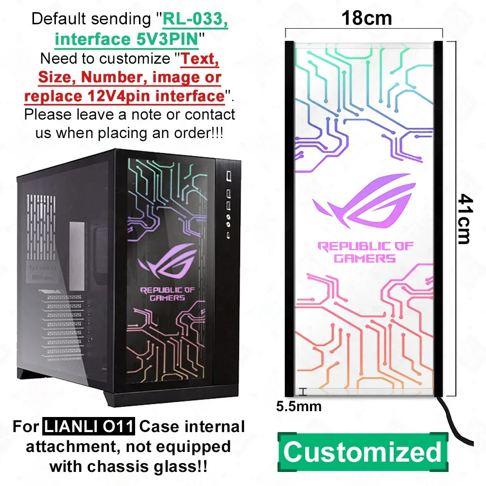 ICY MOD Transparent Acrylic ARGB Luminescent Board Customized VGA Side Decorative Panel PC Case Appearance MOD Computer Gamer