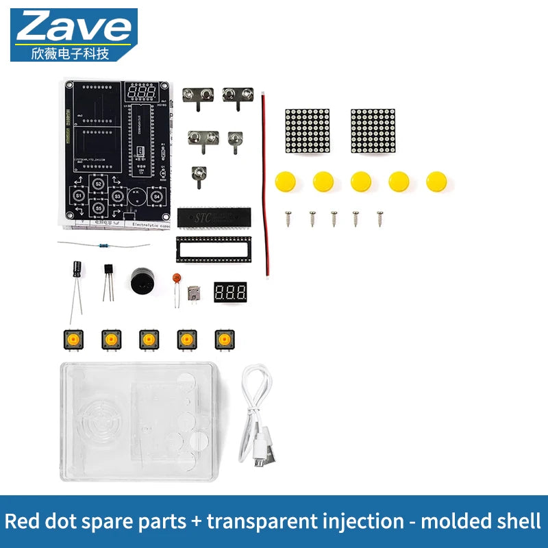 Pixel Game Console Making Kit: 51 Single - Chip Microcomputer Tetris Puzzle Game Electronic DIY Welding Practice