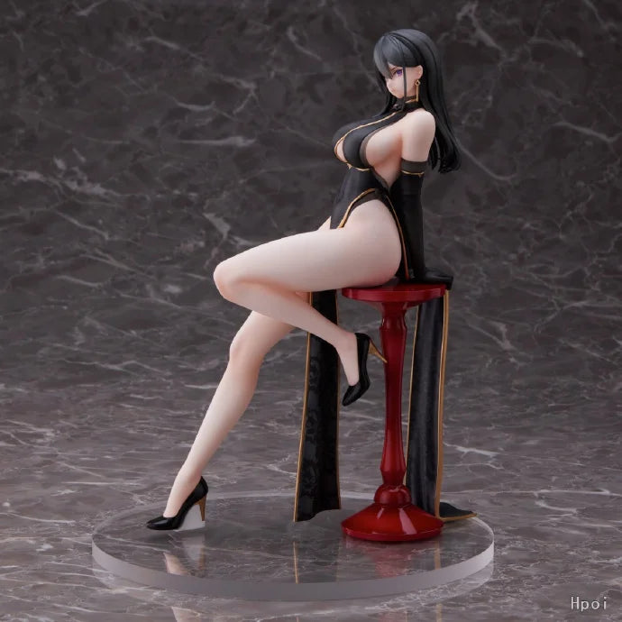 In Stock UnionCreative UC Miss Black Cheongsam Model Beautiful Young Girl Action Anime Figure Model Toys Sexy Desktop Ornaments