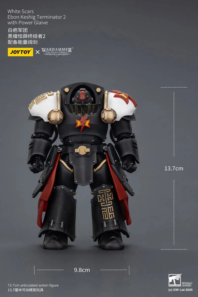 JOYTOY Warhammer 40000/40k The Horus Heresy White Scars Ebon Keshig Terminator 2 with Power Glaive Action Figure Doll Gift Model
