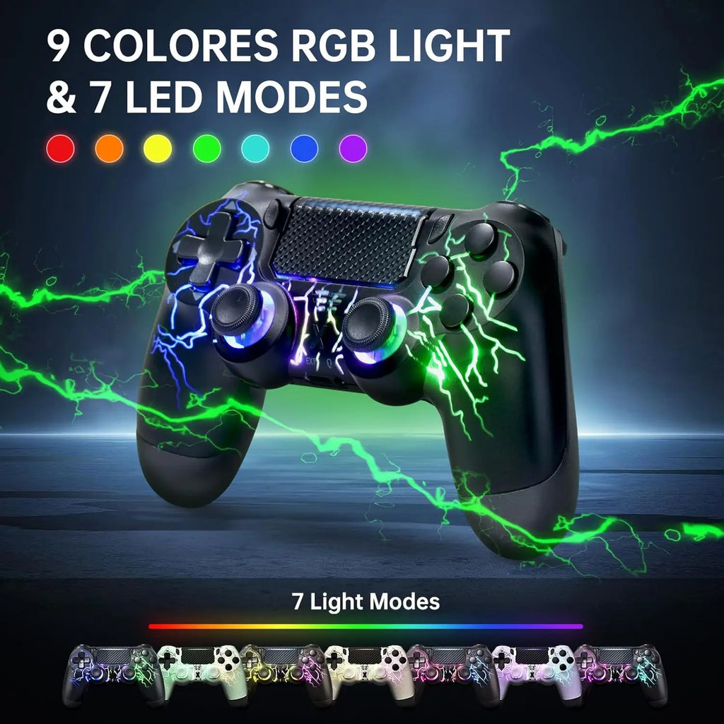 Wireless Controller BG-4 for PS4 with Touch Pad,Hall joystick,9 Lights&3.5MM Audio Jack,Wireless Controller for PS4/PS3/PS5