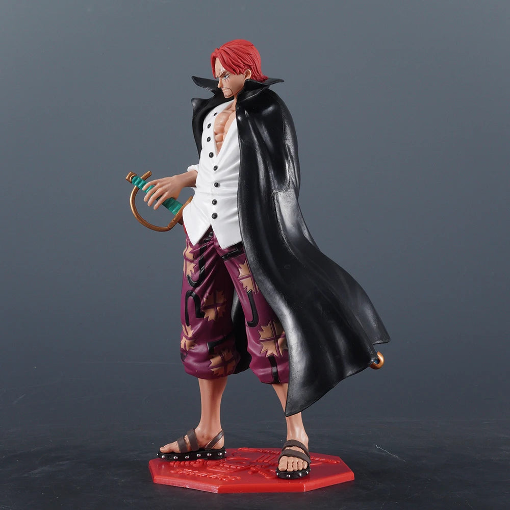 24.5cm Anime Figure One Piece Figure Shanks Figure Luffy PVC Statue Collectible Model Toys Gifts