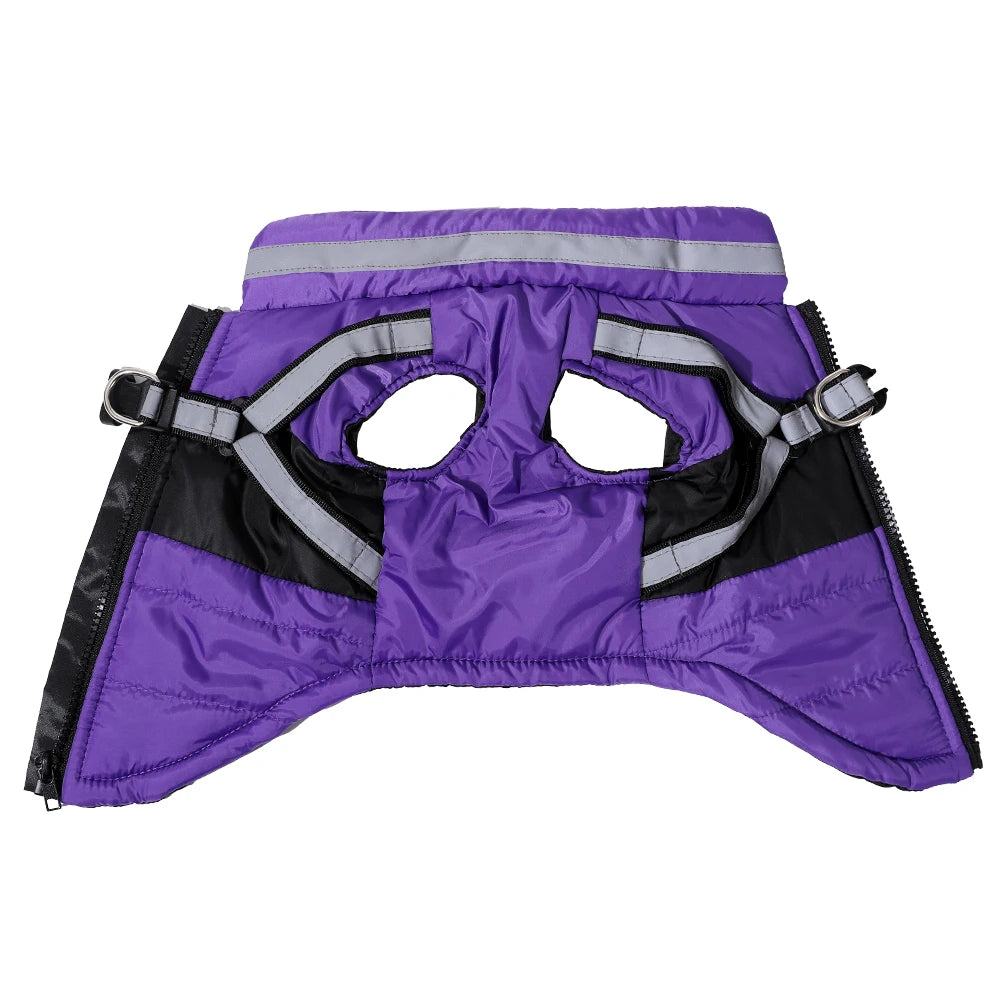 Hundejacke, wasserdichte Winter-Haustierkleidung mit Geschirr für kleine und mittelgroße Hunde, Katzen, Welpenmantel, reflektierende Kleidung für Französische Bulldoggen