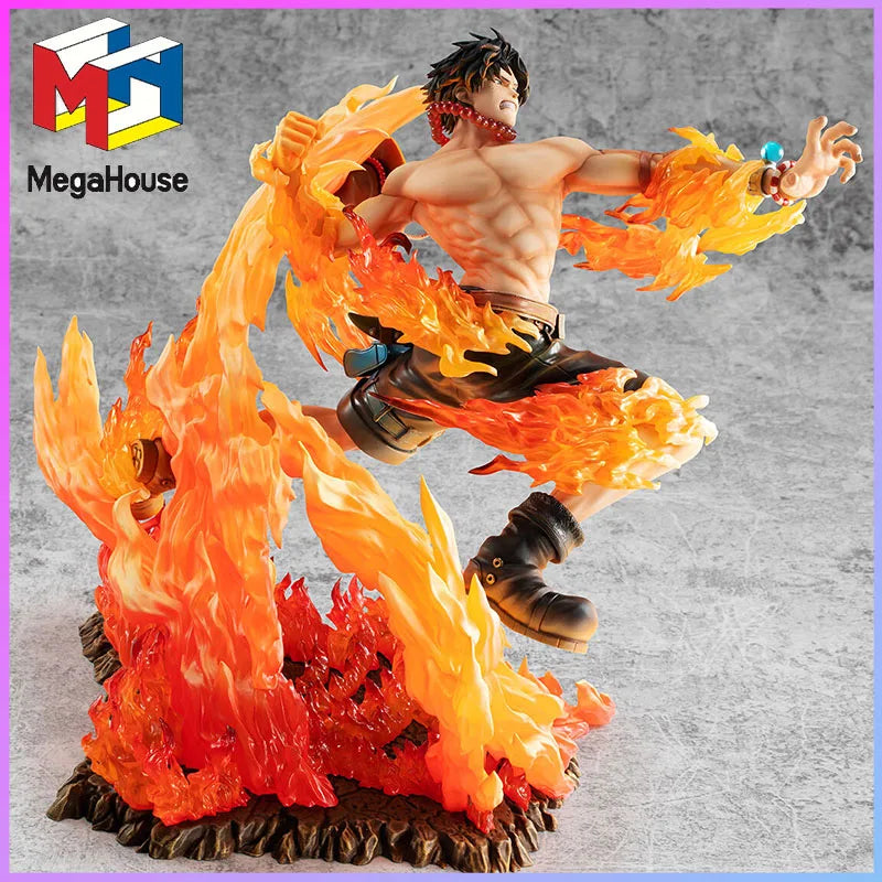 MEGAHOUSE Portrait Of Pirates One Piece Neo-Maximum Portgas D. Ace 15th Limited Ver. PVC Figure Collectible original garage kit