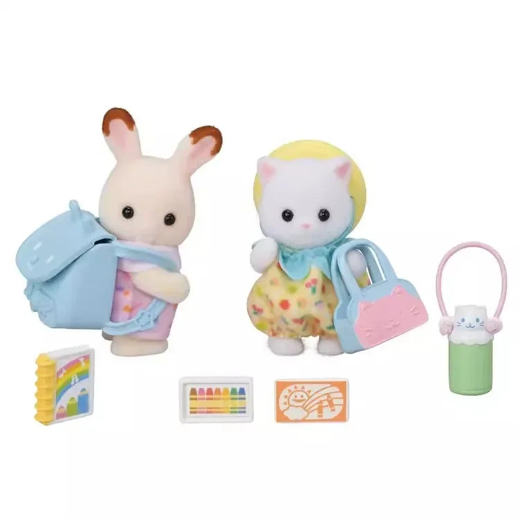Sylvanian Families Anime Figure Baby Doll Set Kawaii Rainy Equipment Lop Baby Doll Room Ornaments Desktop Decoration Toy Gifts