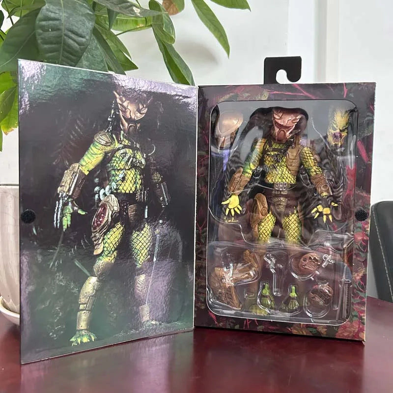 NECA Figure Predator Elder Predator Gold Kenner Leader Clan Chief PVC Action Figure Predator 2 Model Toys Joint Movable Gift