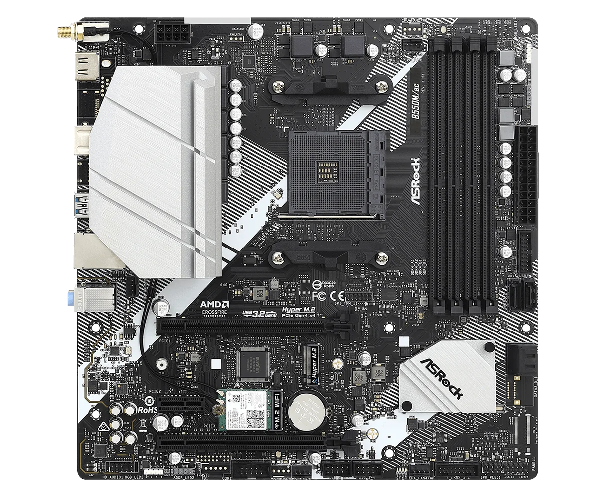 ASRock B550M/AC Motherboard Socket AM4 AMD B550 support Ryzen 5 5600 4500 3200G 3600 5700X cpu DDR4 128GB NVMe SSD Micro ATX