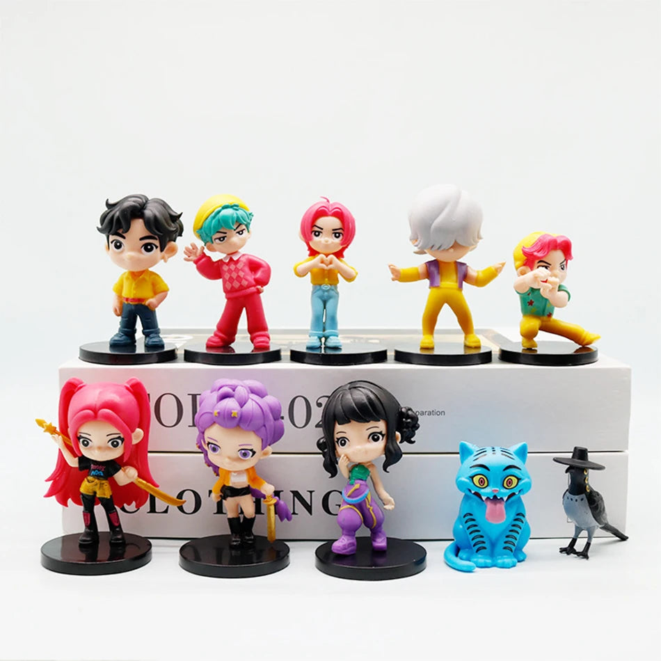 10pcs/Set Witch Huntress Squad Anime Figure Toys Q Version Derpys Tiger Rumi Mira Zoey Sussy Figurine Doll Fans Christmas Gift