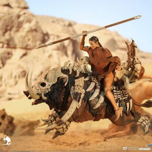Official D20 Studio Giant Boar With Bone Spikes - 1/12 Scale Articulated Warboss Pig Mount Figure In Stock