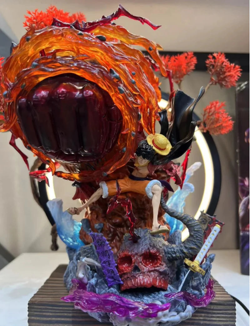 25cm Anime Luffy One Piece Action Figure - Monkey D. Luffy Gear 5 Big Karma Fire PVC Statue Collectible Model Toy Gift