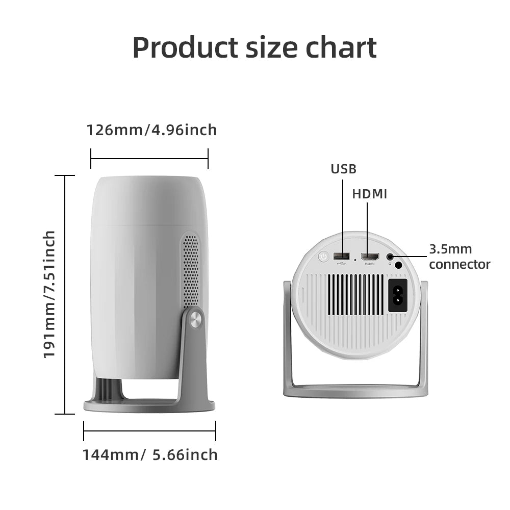 Lenovo Portable 4K Projector 100M Android 12 WIFI 6 TOF No-Sense Auto Focus Outdoor Full HD Projector Video Movie Home Theater