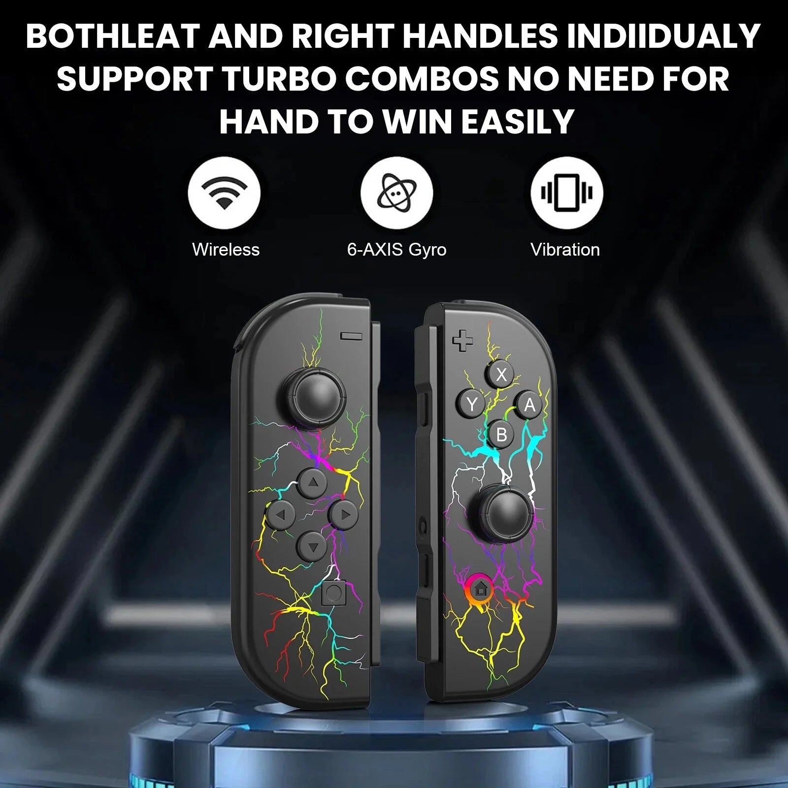 Joy Pad Joycons Gamepad for Nintendo Switch Joystick Bluetooth Wireless Game Controller Joystick with Trubo Video Game Consoles