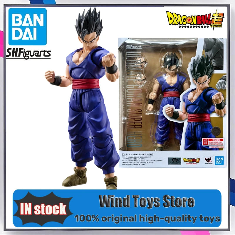 Bandai Dragon Ball Son Gohan Anime Action Figure 14cm SHF Superhero Doll Model Toy for Kids 100% Original in Stock