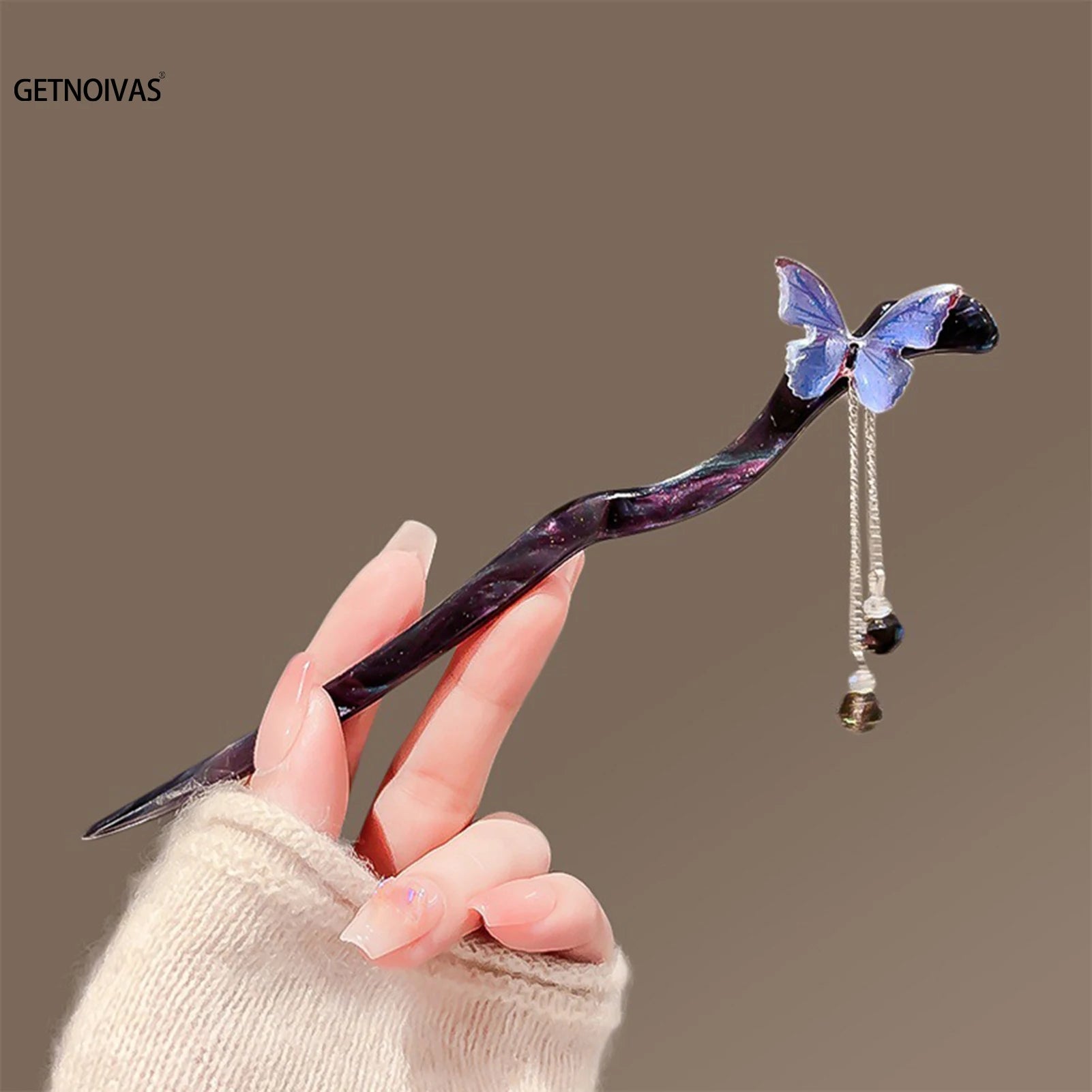 Mode Schmetterling Haar Sticks Chinesischen Retro Mädchen Lange Quaste Haarnadeln Essigsäure Kopfschmuck Brötchen Maker Haar Styling Zubehör