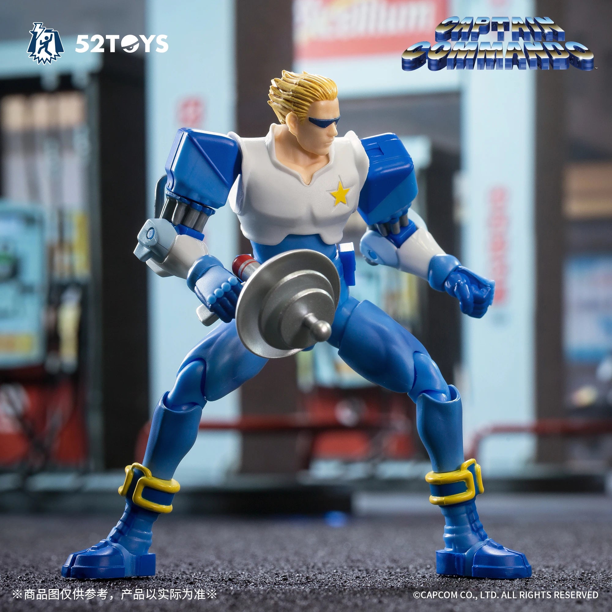 52TOYS Actionfigur CAPCOM Captain Commando, 1 Stück, Sammlerstück, Schreibtischdekoration, kreatives Geschenk zum Geburtstag, 10 cm