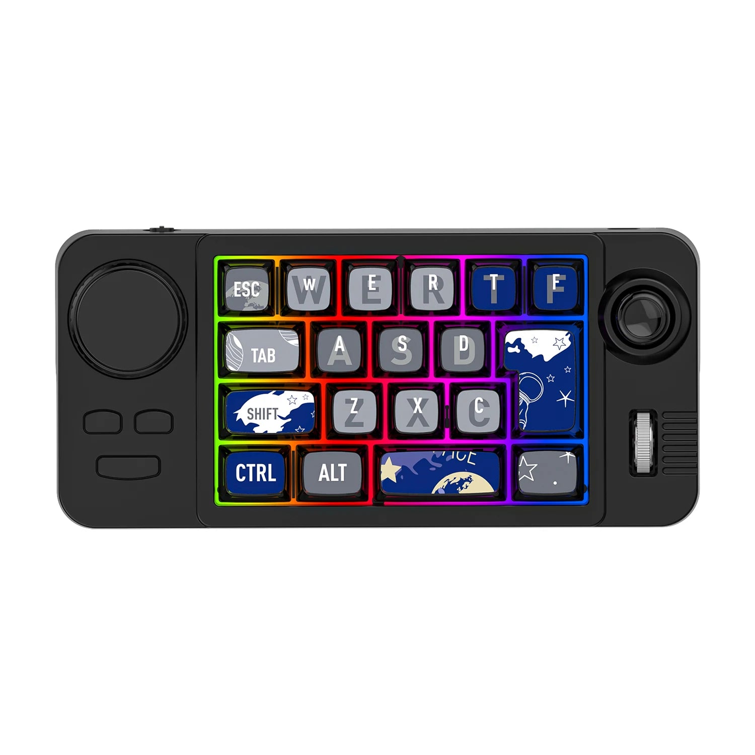 Hot Swap Bluetooth Wireless Mechanical Keyboard with Volume Scroll Jostic Backlit Wired Keyboard Programmer Gaming Keypad