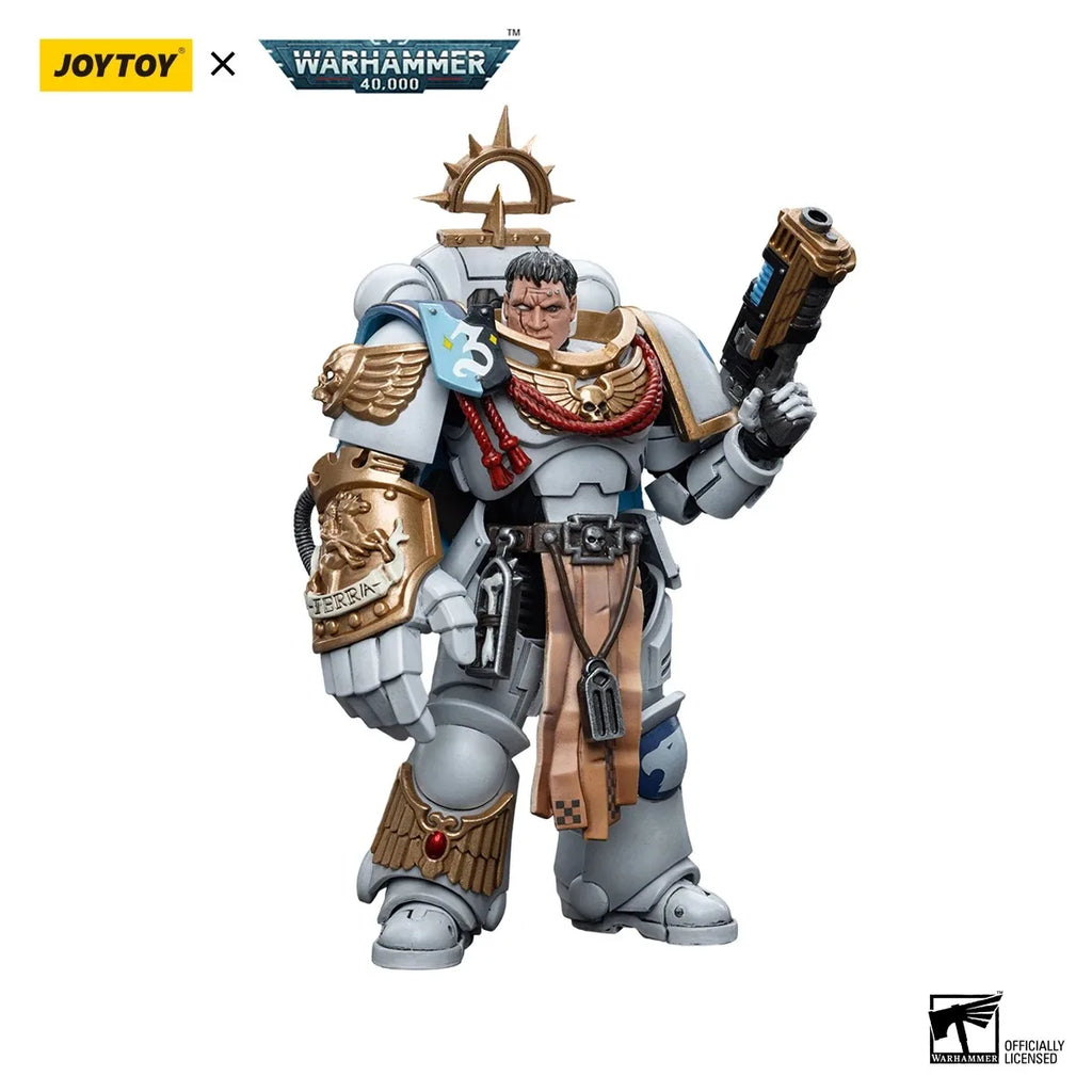 [НАЛИЧНОСТ] JOYTOY Warhammer 40K Екшън фигурки 1/18 Мащаб Dark Source Space Marines Бели консули Капитан Месиний Модел играчки