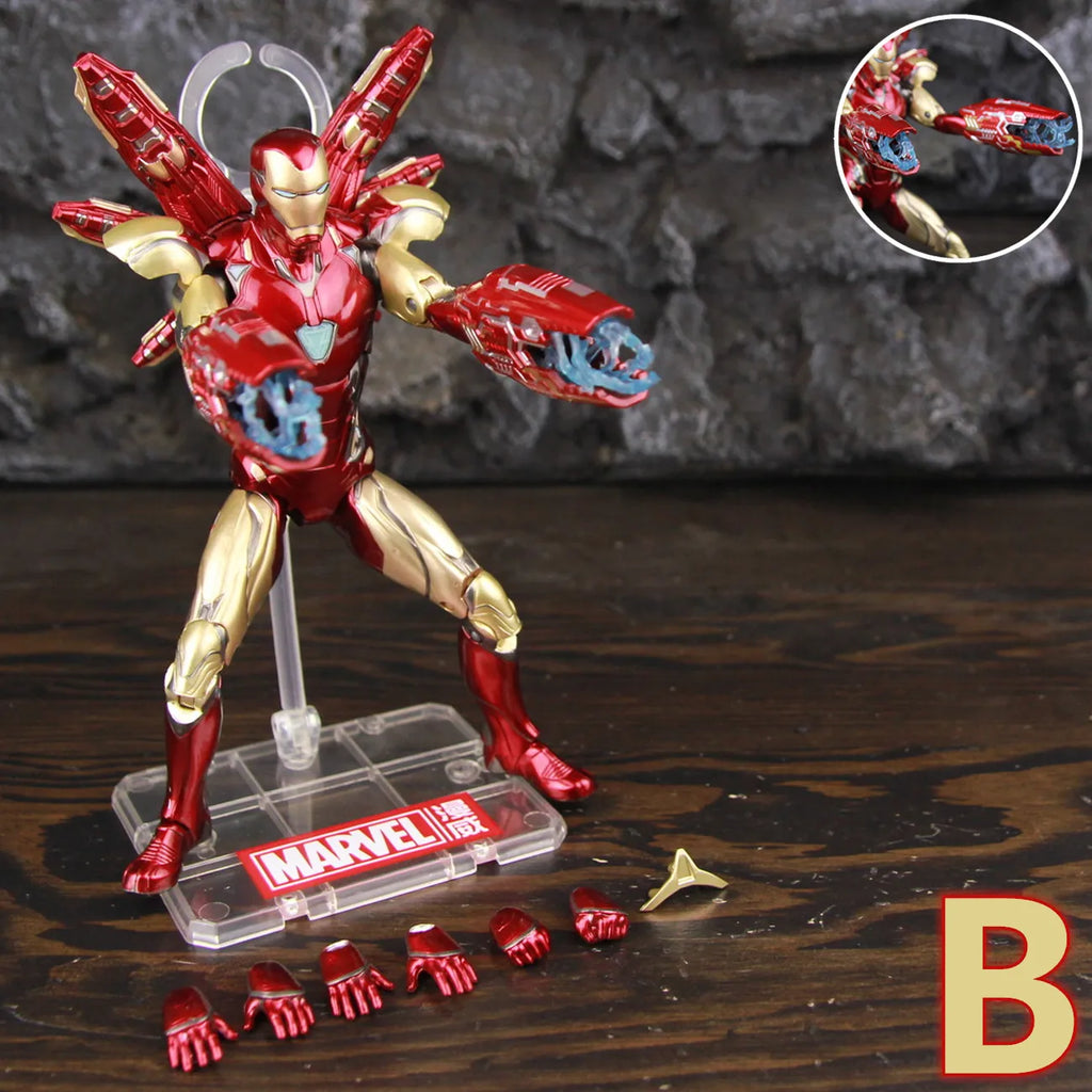 ZD Toys Marvel Iron Man MK85 2.0 LED 7" Action Figure The Infinity SAGA Mark LXXXV 1.0 Mark 85 Hologram Shield Nano Weapons Doll