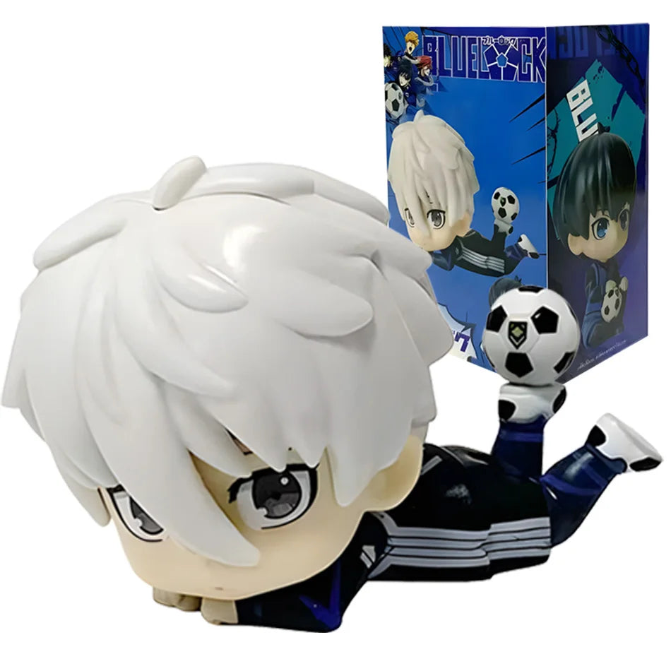 Blue Lock Kawaii Nagi Yisagi Isagi Yoichi Sitting Action Figure Doll Tabletop Model Anime Peripheral Creative Birthday Gift Toy