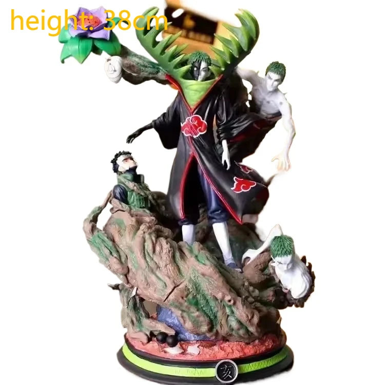 Gk Naruto Shippuden Anime 35 Cm Action Figure - Kurama Chakra Mode With Sasuke Itachi Statue Collection Toy Kyuubi Figma