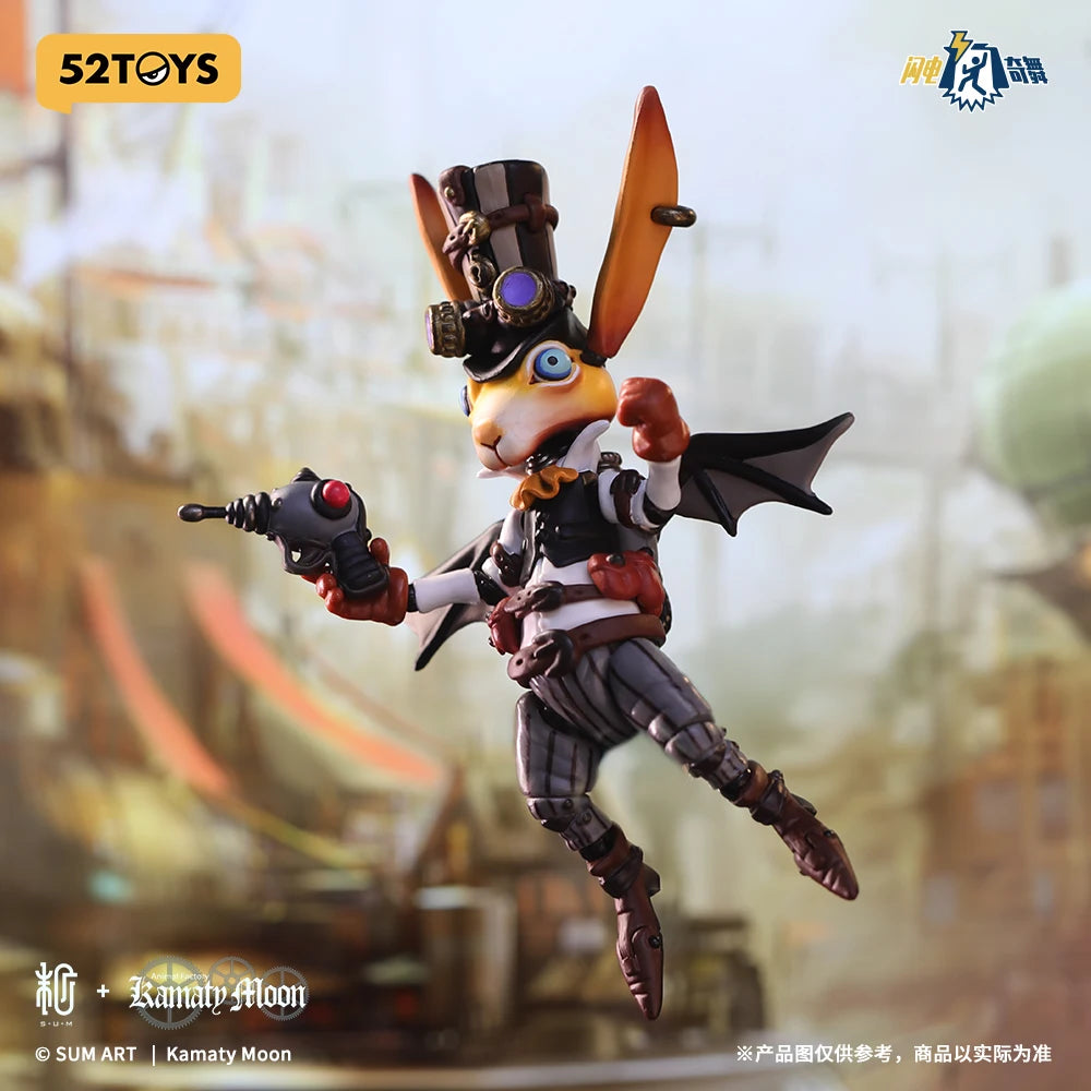 52TOYS 9,5 cm große Steampunk-Hase-Actionfigur, Sammlerstück, Tischdekoration, kreatives Geschenk für Geburtstagsfeiern