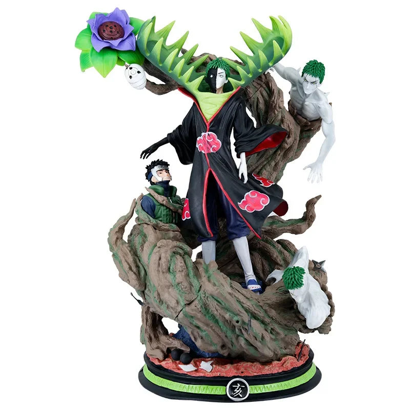 38cm Naruto Akatsuki Zetsu Dual Face Figure Cool PVC Model Statue Anime Collectible Birthday Christmas Boxed Gift Toys for Fans