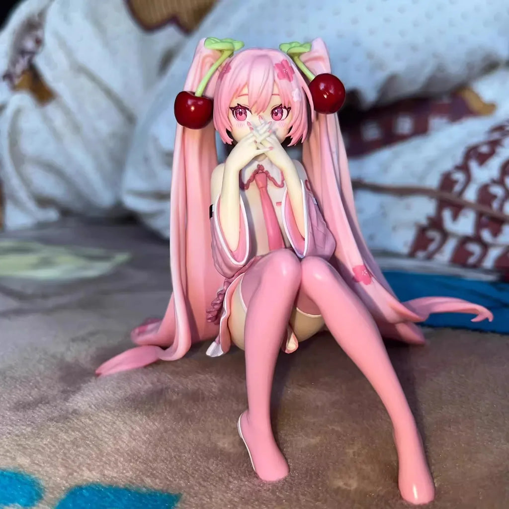 Sakura Anime Figure Sitting Desktop Decoration Collectible Gift Computer Case Model Decoration Toy & Hobbies Action Figure