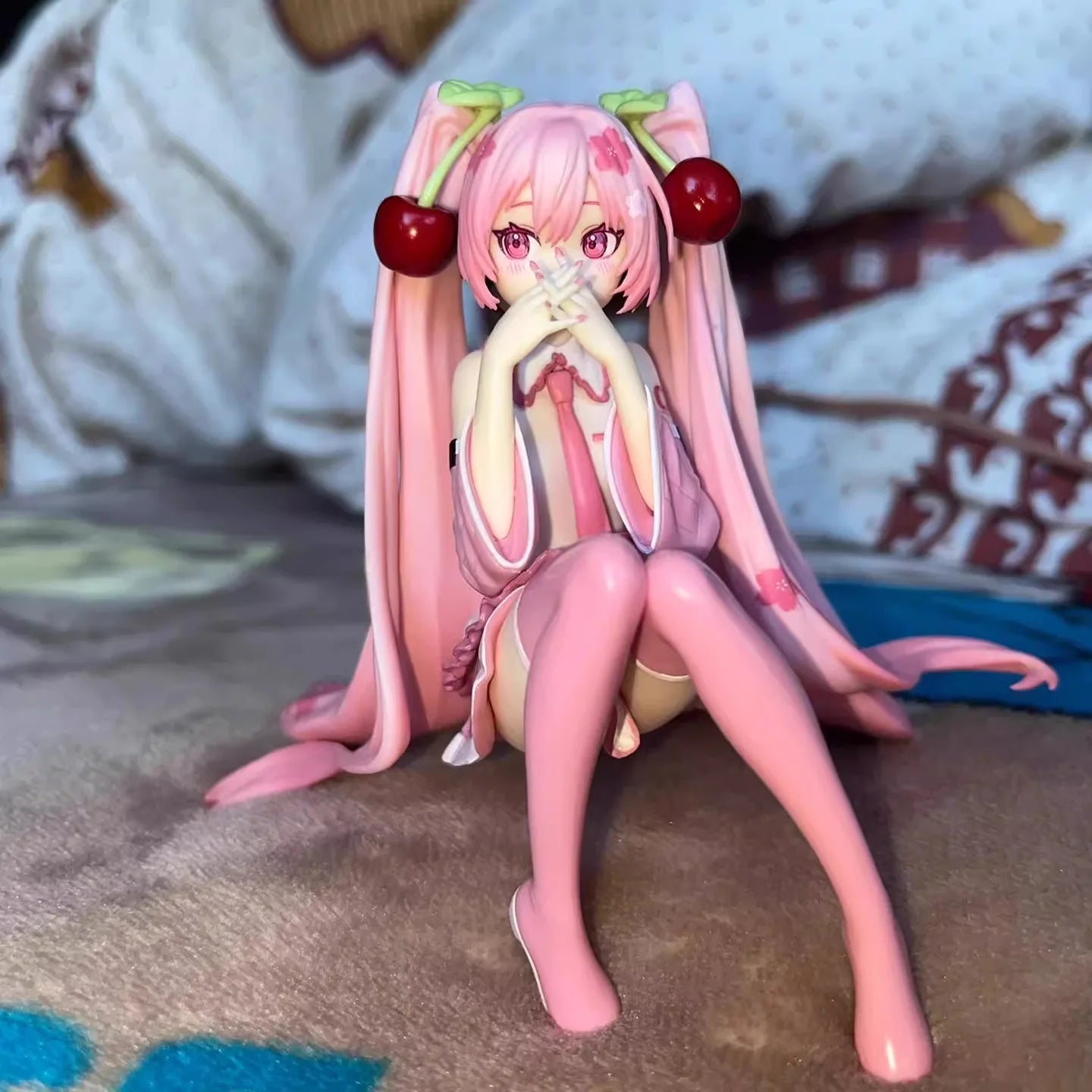 Sakura Anime Figure Sitting Desktop Decoration Collectible Gift Computer Case Model Decoration Toy & Hobbies Action Figure
