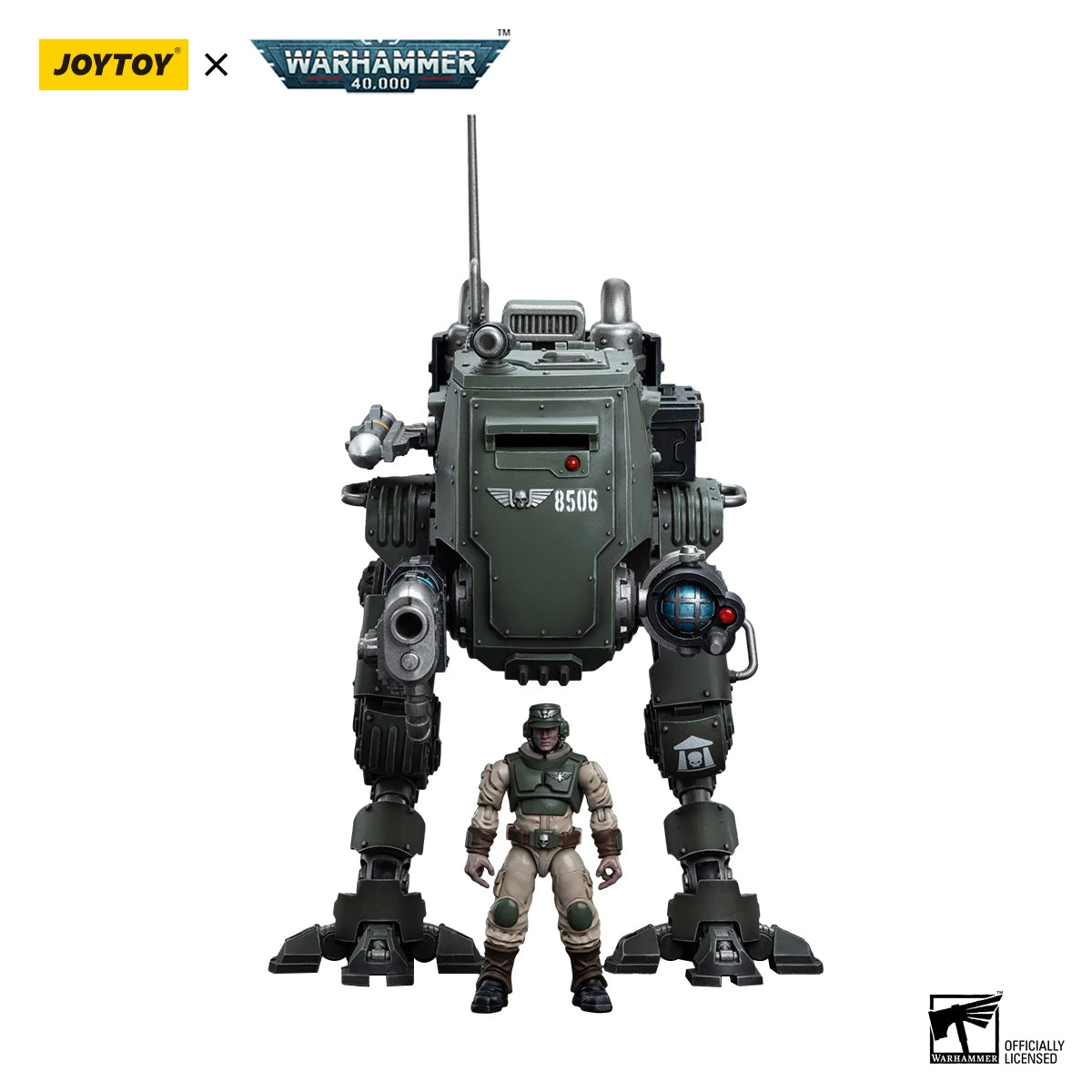 [IN-STOCK] JOYTOY Warhammer 40k 1/18 Action Figure Astra Militarum Cadian Armoured Sentinel Anime Military Model